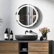 Anti-Fog Round Led Bathroom Mirror with 3 Color LED Lights-S Sale