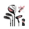 Junior Complete Golf Club Set for Kids with Rain Hood Right Hand Children Golf Age 8-10 Years Old-Pink Discount