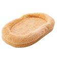 Washable Fluffy Human Dog Bed with Soft Blanket and Plump Pillow-Brown Online now