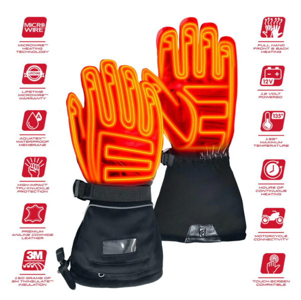 Gerbing GT5 Hybrid Heated Gloves for Men - 12V Motorcycle Supply