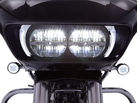 Ciro Fang LED Headlight Bezel for Harley Road Glide Shark Nose Fairing-Chrome or Black Online Sale