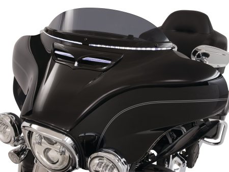 CIRO LED Lighted Horizon Windshield Trim for Harley Batwing Fairing-14 to 23-Black Supply