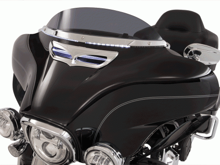 Ciro LED Lighted Horizon Windshield Trim for Harley Batwing Fairing-14 to 23-Chrome For Cheap