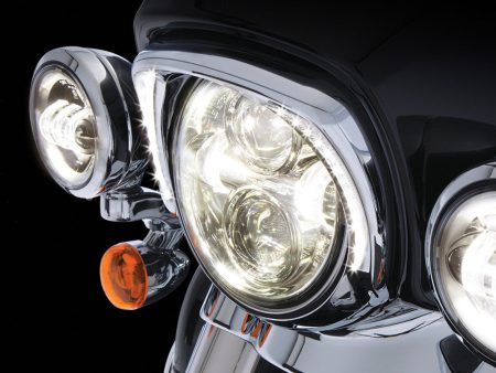 Ciro Fang LED Headlight Bezel for Harley Batwing Fairing -  14- 23 - Models-Chrome and Black Cheap