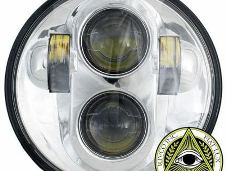 Rivco 5 3 4  Illuminati LED Headlight-Chrome For Cheap